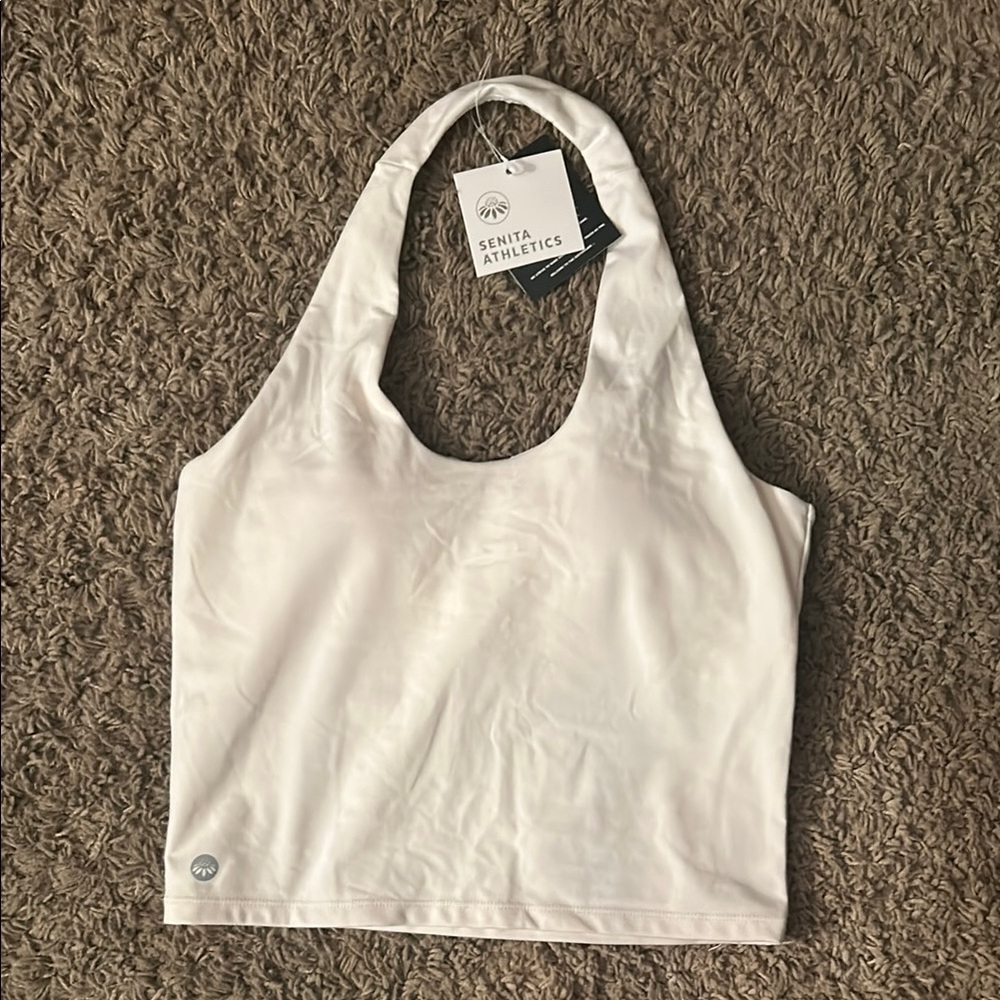 Senita Athletics Ivory Halter Top